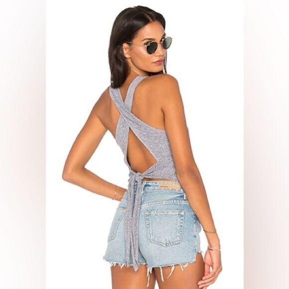 Lanston x revolve Oversized Tie Back Tank grey NWT size medium - Picture 1 of 4